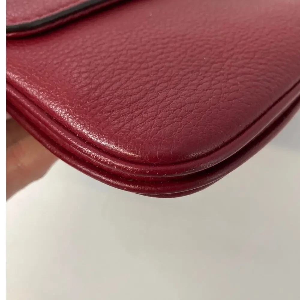 MICHAEL KORS, SMALL RED PEBBLED LEATHER CROSSBODY BAG